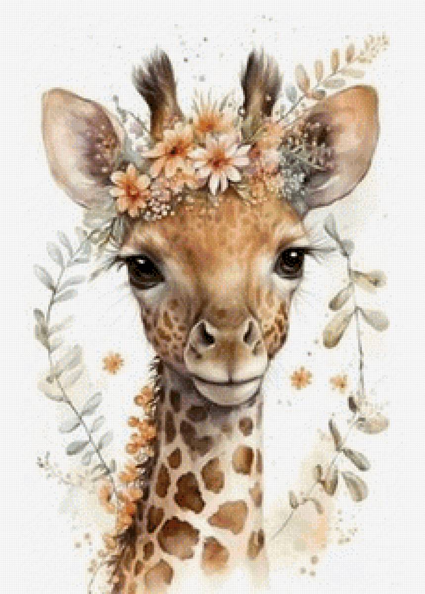 Мисс фауна - жираф, дикое животное - предпросмотр