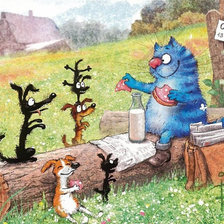 Схема вышивки «Обед»