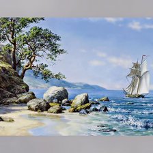 Схема вышивки «морской пейзаж»