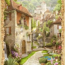 Схема вышивки «городок»