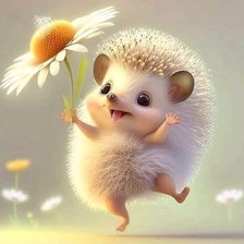 Схема вышивки «ежик с ромашкой»