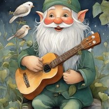 Схема вышивки «Гномик с гитарой»