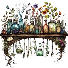 Полка с зельями