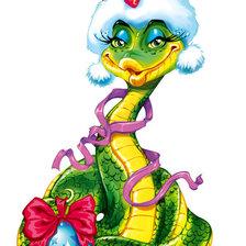 Схема вышивки «Змея новогодняя»