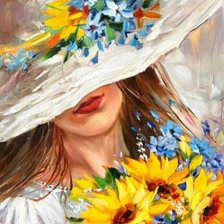 девушка в шляпе