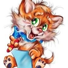 Схема вышивки «котик»