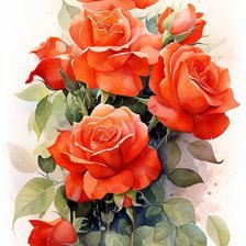 Схема вышивки «Алые розы»