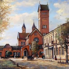 Схема вышивки «Красный костел»