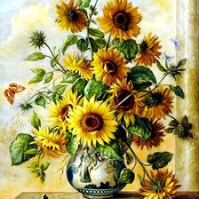 Схема вышивки «подсолнухи»