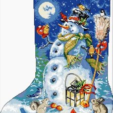 Схема вышивки «BOTA MUÑECO DE NIEVE DMC»