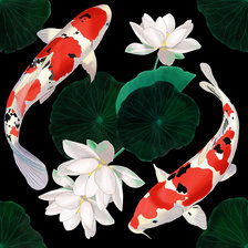 Схема вышивки «Карпы Кои»