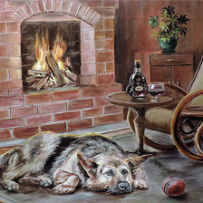 Схема вышивки «У камина»