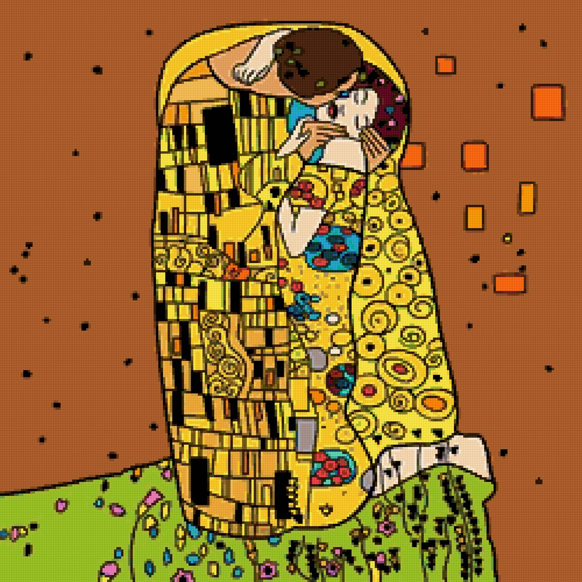 Поцелуй - женщина, романтика, живопись, мужчина, картина, любовь, пара - предпросмотр