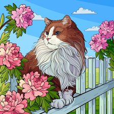 Схема вышивки «Кот на заборе»