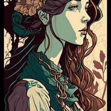 Схема вышивки «Девушка ретро»