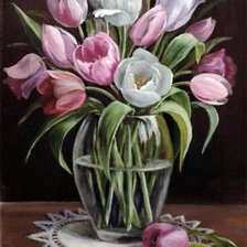 Схема вышивки «Букет из тюльпанов»