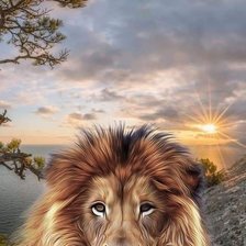 Схема вышивки «Лев»