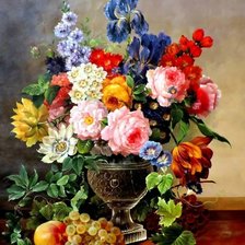 Схема вышивки «Руслан Смородинов "Букет в серебряной вазе"»