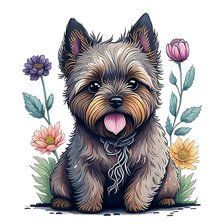 Схема вышивки «Мой щенок йорки»