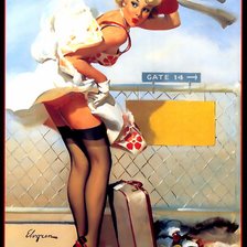 Схема вышивки «Девушка и ветер»