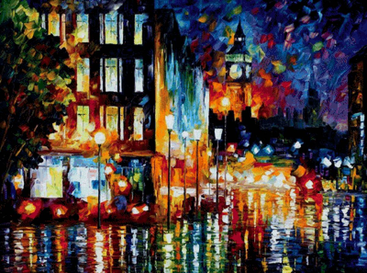 Лондон. Леонид Афремов - русские художники - предпросмотр