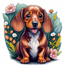 Схема вышивки «Щенок»