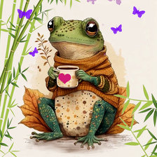 Схема вышивки «Квак с кружкой»