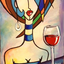 Схема вышивки «Девушка с рюмкой. Арт.»