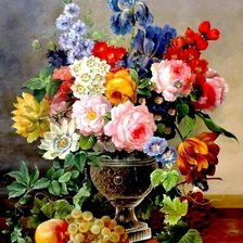 Схема вышивки «букет и виноград»