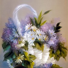 Схема вышивки «Карзина с цветами»