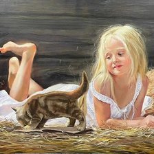 Схема вышивки «По картине Елены Петиной "На сене"»