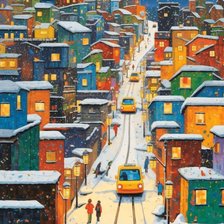 Схема вышивки «Зимний город»