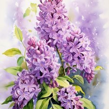 Схема вышивки «Акварельная сирень»