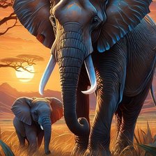 Схема вышивки «Слоны»