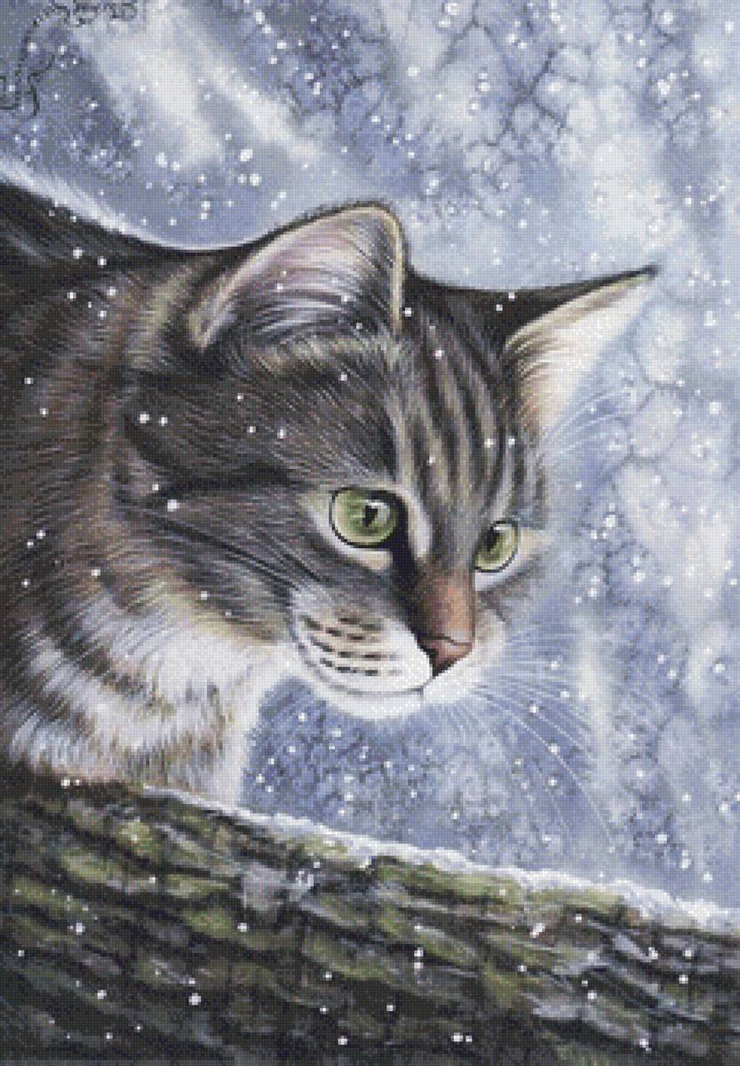 Усатый полосатый - живопись, кот, домашние животные - предпросмотр