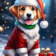 Схема вышивки «Подарки от собачки»