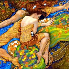 Схема вышивки «Влюбленные. По картине Ирины Караби»