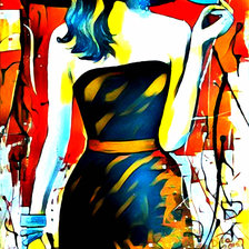 Схема вышивки «В шляпе в стиле арт»