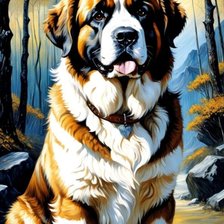 Схема вышивки «Сенбернар»