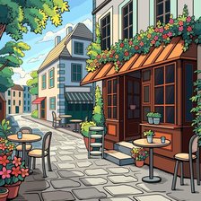 Схема вышивки «Уголок города»