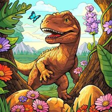 Схема вышивки «Динозаврик»