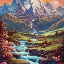 Схема вышивки «Гора»