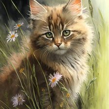 Схема вышивки «Котик»