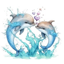 Схема вышивки «Дельфины»