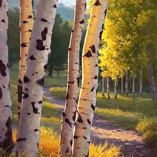 Схема вышивки «Березы»