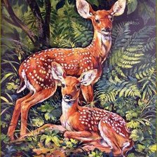 Схема вышивки «Оленята»