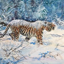 Схема вышивки «Зимой в тайге»