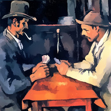 Схема вышивки «Игроки в карты. По картине Поля Сезанна.»