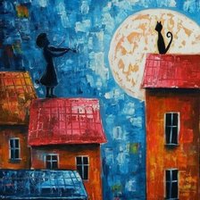 Схема вышивки «Скрипачка на крыше»