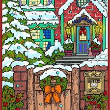 Схема вышивки «Калитка в Рождество»